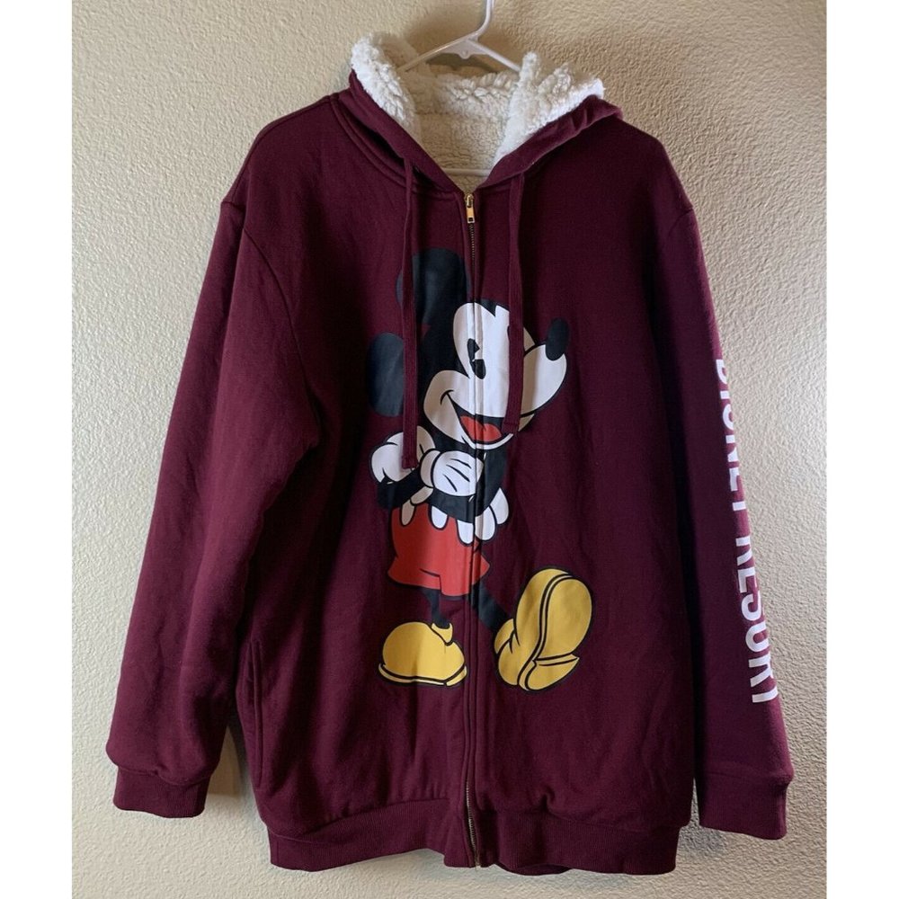 Shanghai Disney Maroon Mickey Mouse Women's Jacket